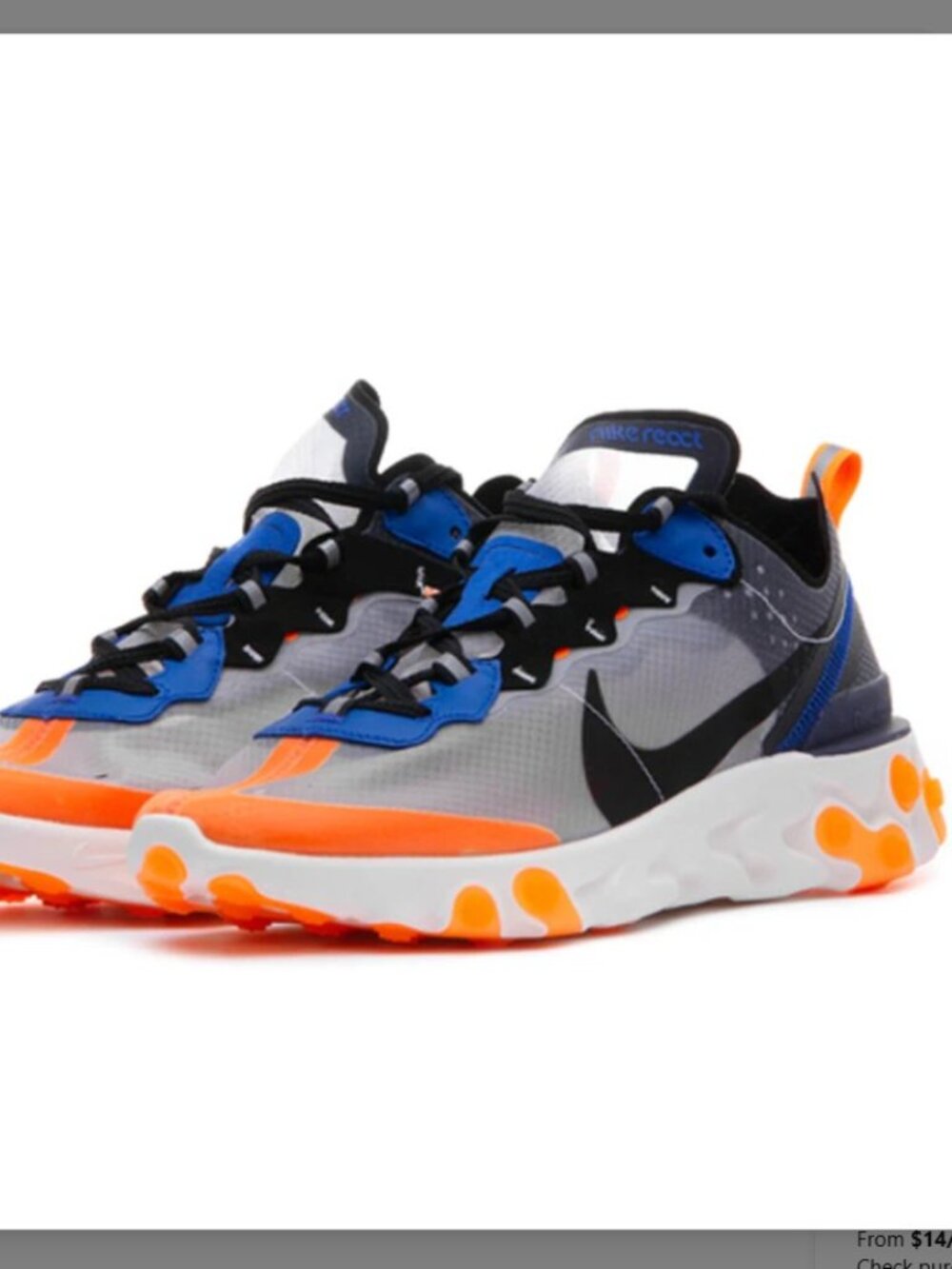 Nike Men's React Element 87 Total Orange Size 12